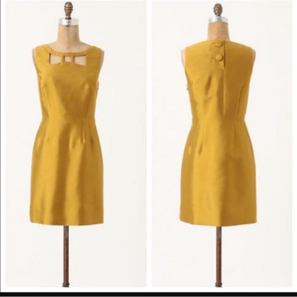Anthropologie Maeve Chardonnay Sheen Dress